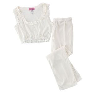 Love to Sleep Ladies Pointelle Crop Tank Pajama Set